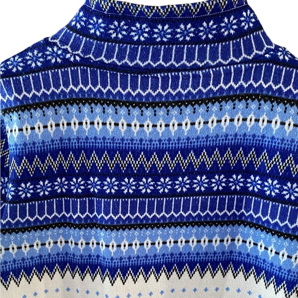 Talbots Fair-Isle Funnel Neck Long Sleeve Pullover Sweater Size M Petite - Picture 8 of 11
